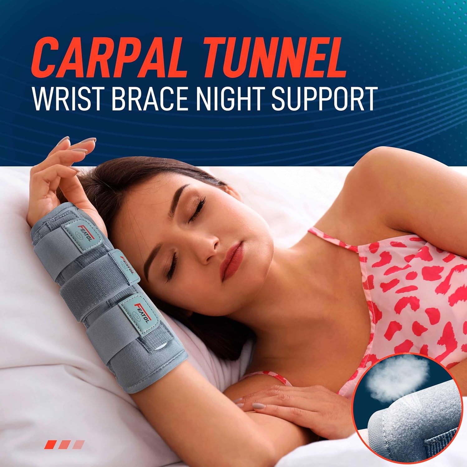 Carpal Tunnel Wrist Brace | Adjustable Hand Night Sleep Support Brace, Removable Metal Wrist Splint- Hot/Ice Pack, Right Hand, Small/Medium for Men, Women, Relieve and Treat Pain