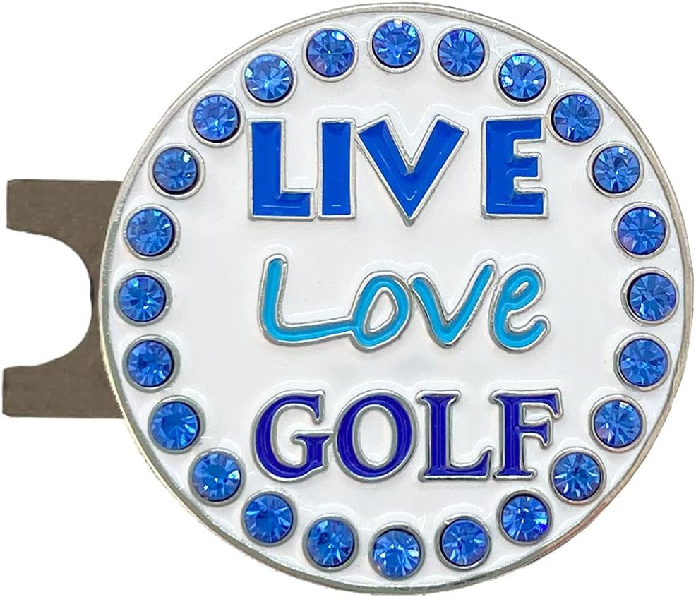 Bling Golf Ball Marker with a Standard Magnetic Hat Clip | Great Gift for Women