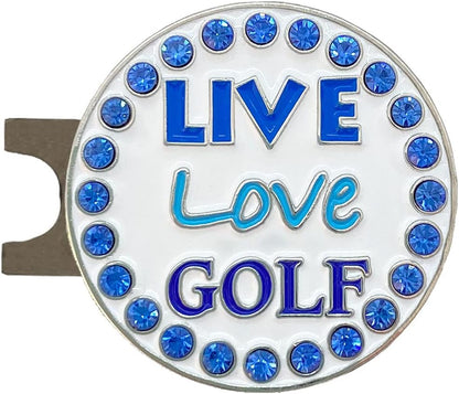 Bling Golf Ball Marker with a Standard Magnetic Hat Clip | Great Gift for Women