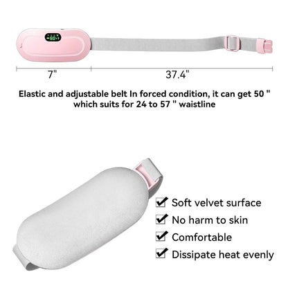 Portable Heating Pad for Period Cramps,1800Mah Cordless Period Heating Pad,3 Massage Modes Menstrual Heating Pad,Electric Rapid Fast Heating Period Cramp Heating Pad, Gifts for Women & Girl,Pink