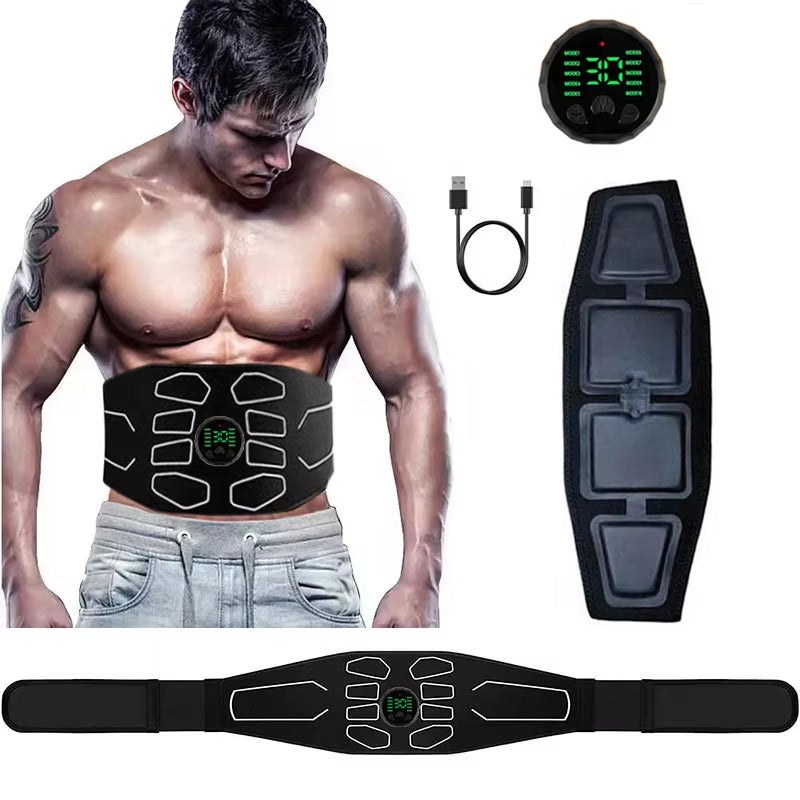 EMS Abdominal Toning Belt Electric Muscle Stimulation Muscle Toner Portable Fitness Massager Waist Trainer Body Slimming Shaping