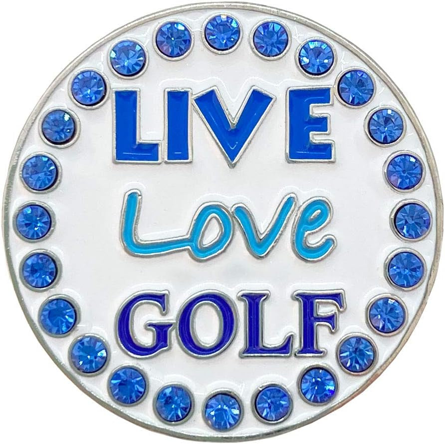 Bling Golf Ball Marker with a Standard Magnetic Hat Clip | Great Gift for Women