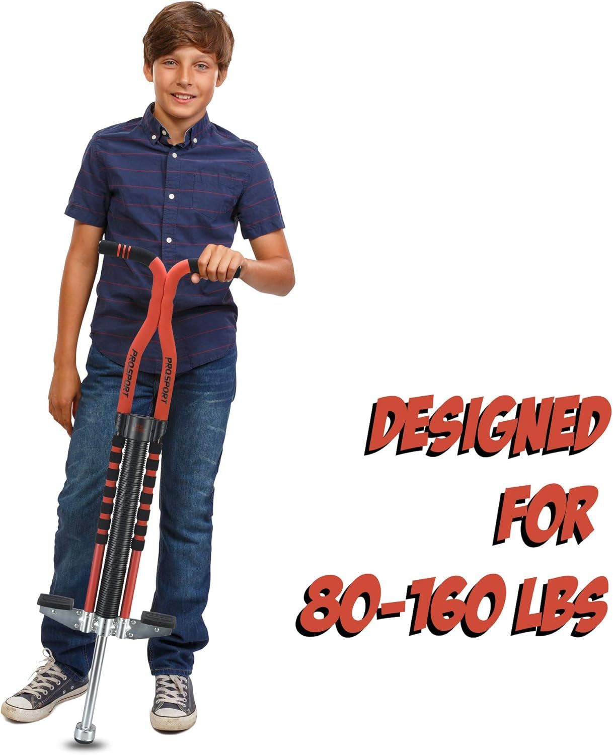 Pogo Stick for Kids - Pogo Sticks for Ages 9 and Up, 80 to 160 Lbs - Pro Sport Edition, Quality, Easy Grip, Pogostick for Hours of Wholesome Fun