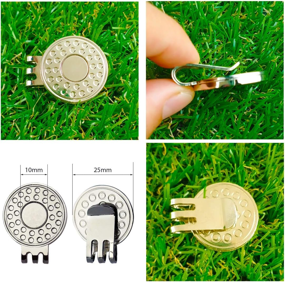 Golf Ball Markers with Hat Clips Value Sets for Men Women Golfer, Removable Attaches Easily to Golf Cap Premium Gifts